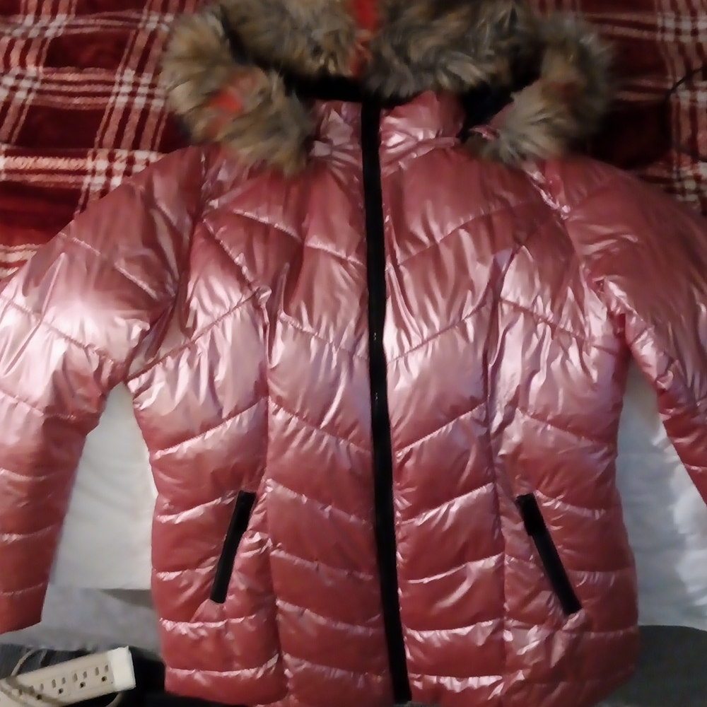 LA Coalition quilted pink puffer jacket, size-S